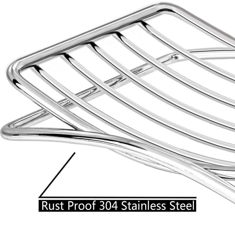 GUUKAR Soap Dish Stainless Steel Bar Soap Holder for Shower Bathroom, Self-draining Soap Dishes Sponge Holder for Kitchen Sink, Easy Cleaning Quick Dry(Soap Saver Not Included) - Image 2